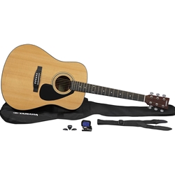 Yamaha GIGMAKER DLX GigMaker Deluxe, Solid-Top Acoustic Guitar package, Natural
